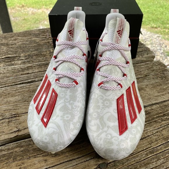 Adidas Adizero Reign Young King Football Cleats FU6708 Floral RED Men's Size 8.5 - Picture 5 of 9